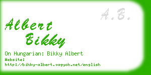 albert bikky business card